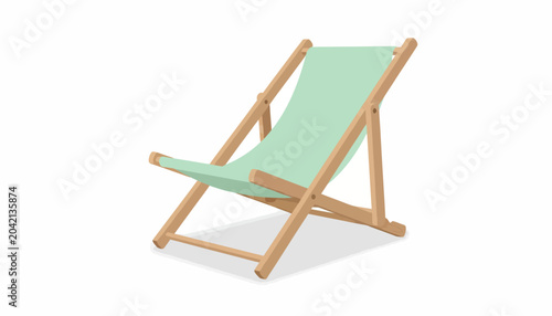 Foto Mint green folding deck chair, outdoor furniture, summer relaxation