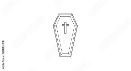 Bild auf Leinwand Coffin with cross, funeral and death concept, symbol of mourning