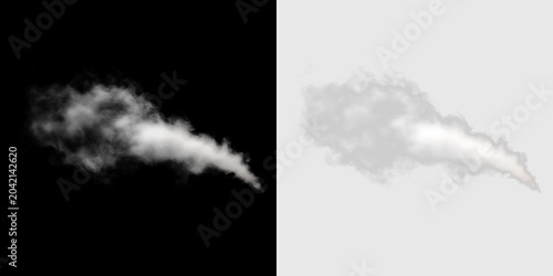Foto White smoke cloud moving quickly in a clear sky during daytime, PNG with a light