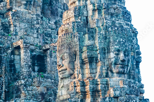 Fotografía Four-Faced Buddha Statues at Bayon Temple, Angkor Thom Cambodia