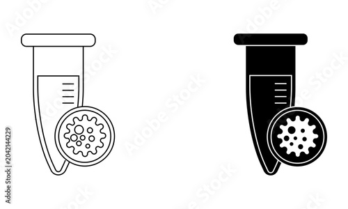 medical test tube with bacteria sample icon vector illustration