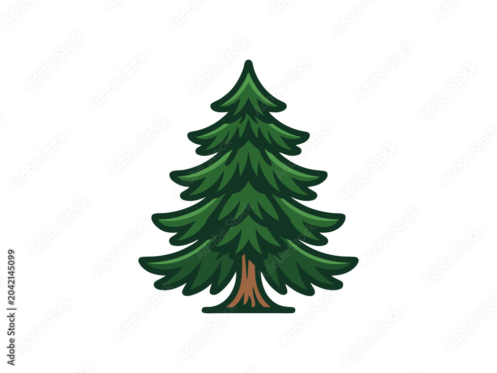 Obraz premium Green Pine Tree Icon