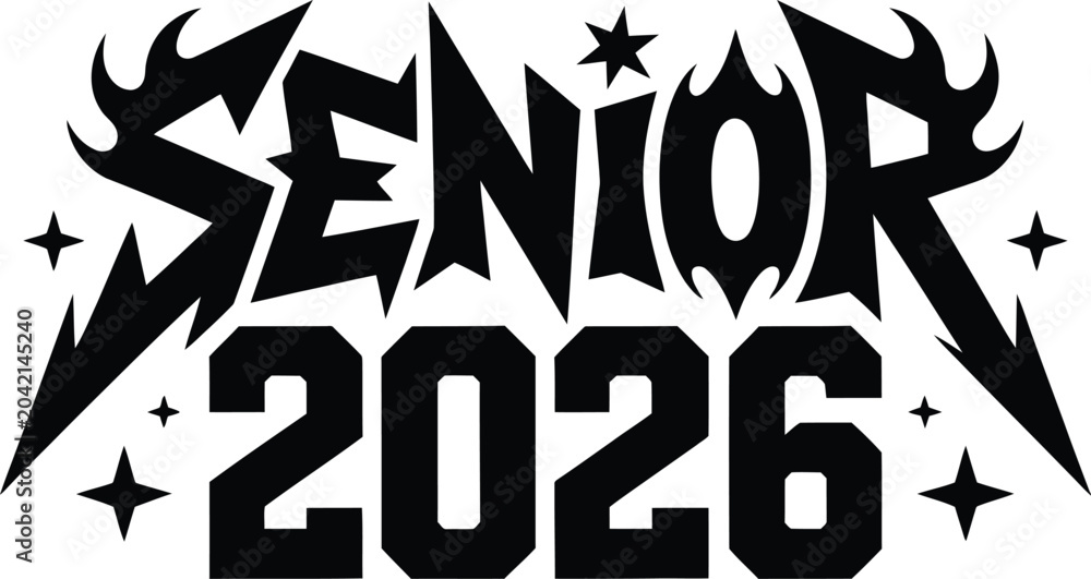 Fototapeta premium Class of 2026 EPS, Senior 2026 EPS, Graduation 2026 EPS, Retro Senior Design, Senior Pride Cut File, Graduate Vector Art 