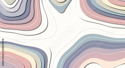 Abstract Pastel Swirls and Waves Background Design.