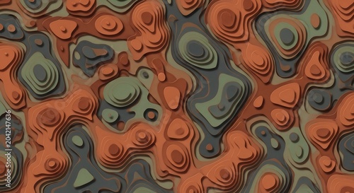 Abstract Topographic Contour Map Texture Background.