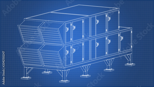 Foto Air Handling - technical drawing, Blueprint