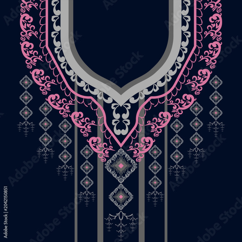 The luxurious tribal collar patterns are used as designs for necklaces and various textiles.