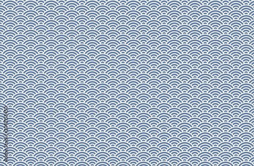 Traditional Japanese Seigaiha Wave Pattern Seamless Background