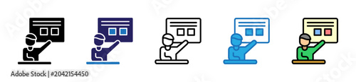 Theaching Icon In Multiple Styles And Colors