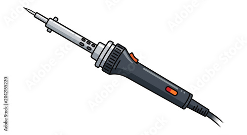 Foto Soldering iron tool for electronics work.