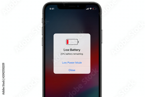 Low battery warning on a phone