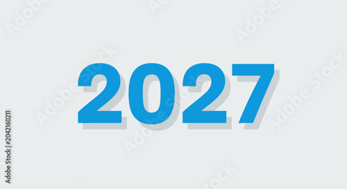 Fotografía Large blue 2027 number text.