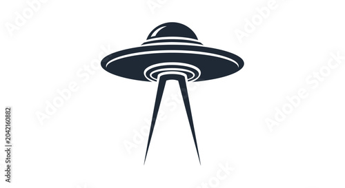 Flying Saucer Icon - Unidentified Flying Object Silhouette