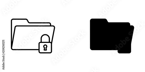 Photos Secure folder icon set representing data privacy and confidentiality