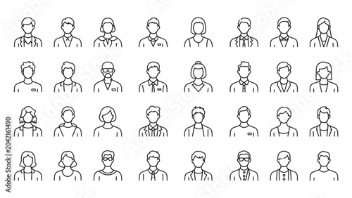 Colorful set of diverse flat icons showing people with different professions and activities Vector