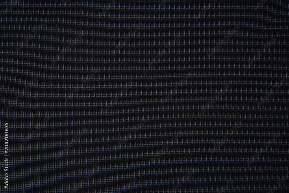 Foto Dark black fabric texture with a fine mesh grid pattern
