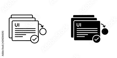 Obraz na plátne Ui interface configuration settings vector icons set with interface, settings