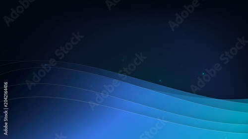 Blue wave abstract with dark gradient curves, glowing dots and modern corporate motion design with copyspace.