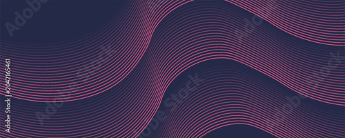 Cuadro en lienzo Thin line wavy background