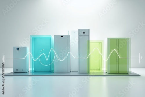 Modern Energy Storage Solutions Interconnected with Data Flow and Smart Technology