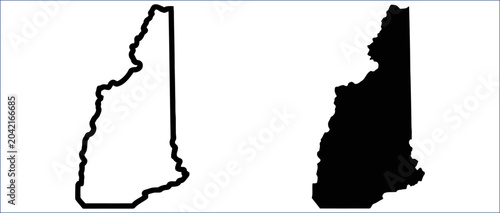 Tableau sur toile New Hampshire State Map Symbol with Geographic Outline and Regional Illustration Design
