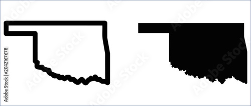 Canvastavla Oklahoma State Map Symbol with Geographic Outline and Regional Illustration Design