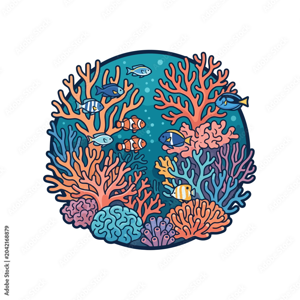 Obraz premium Colorful Coral Reef Fish Marine Life.