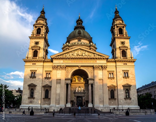 Historic European cathedral with twin towers and ornate facade.