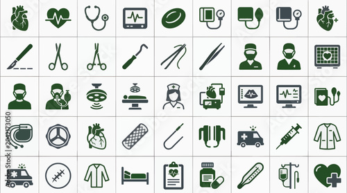 Foto Flat Vector Medical Icons Professional Healthcare Graphics For Commercial Use