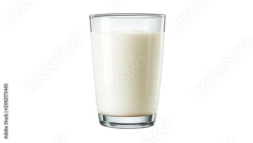 Glass of fresh milk with clear glass