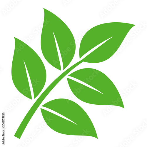 Leaf vector symbol, leaf illustration or leaf emoji in flat style. Spring leaf design, ecological nature theme.