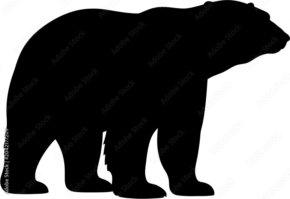 Fototapeta premium Polar Bear Silhouette Vector Illustration