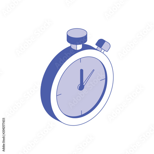 Blue isometric stopwatch icon representing time and speed