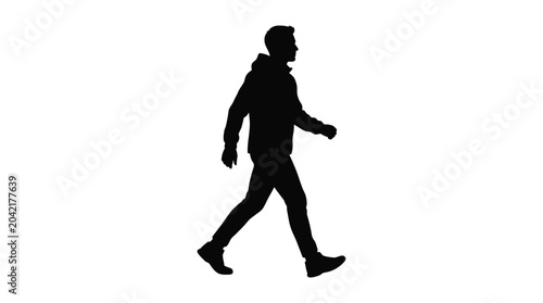 man walking silhouette on white background human