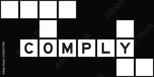 Photos Alphabet letter in word comply on crossword puzzle background