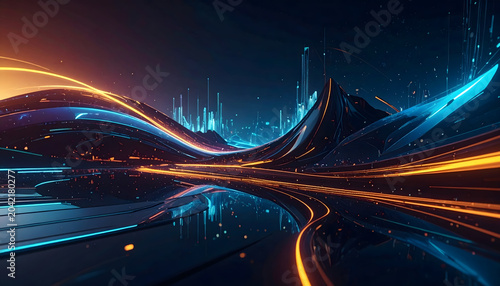 light trails on the highway
