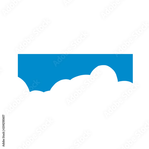 Cloud border divider shape. Vector ilustration