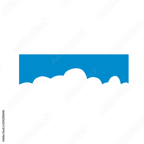 Cloud border divider shape. Vector ilustration