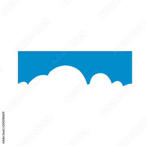 Cloud border divider shape. Vector ilustration