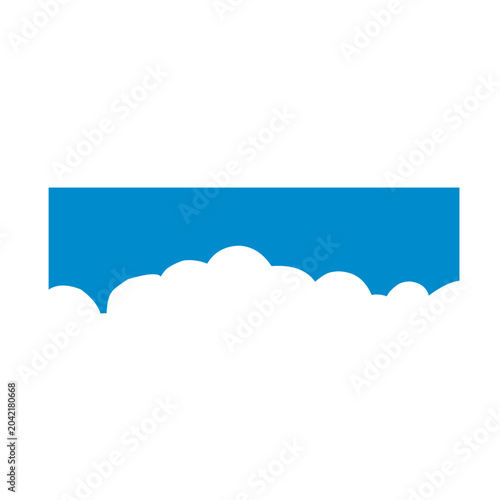 Cloud border divider shape. Vector ilustration