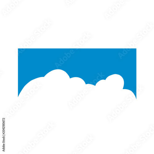Cloud border divider shape. Vector ilustration