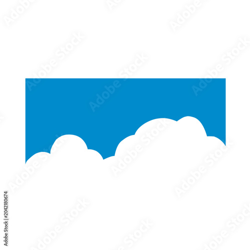 Cloud border divider shape. Vector ilustration
