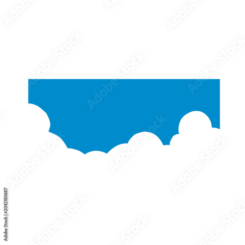 Cloud border divider shape. Vector ilustration