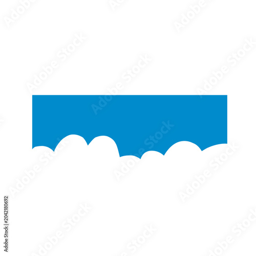 Cloud border divider shape. Vector ilustration