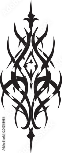 Creative Tattoo Design in Black and White Detailed Line Art Illustration