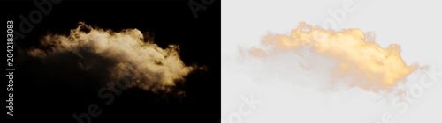 Fényképezés Warm cloud isolated on transparent background floating in the sky during daytime
