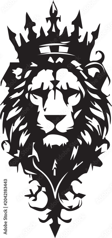 Fototapeta premium Creative Tattoo Design in Black and White Detailed Line Art Illustration