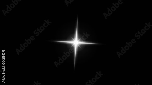 single star glitter, sparkle, twinkle animation on traparent. sfx included