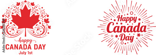 Foto Canada day celebration graphics maple leaf festive designs for july 1st