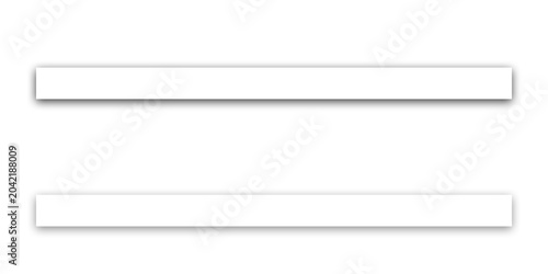 Foto Two white rectangular bars with shadows on a pure transparent background